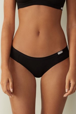 Intimissimi Katoenen Panties Zwart | BEJKU51206